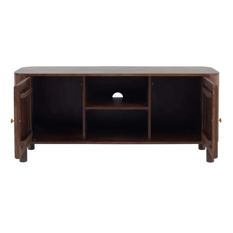 BOXED DUSK AVERY ACACIA WOOD TV UNIT FOR TVS UP TO 50" - WALNUT (1 BOX)