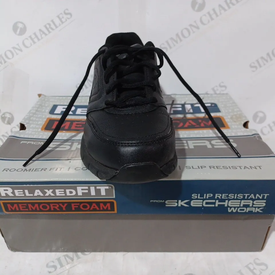 BOXED SKECHERS WORK TRAINERS IN BLACK SIZE 6.5