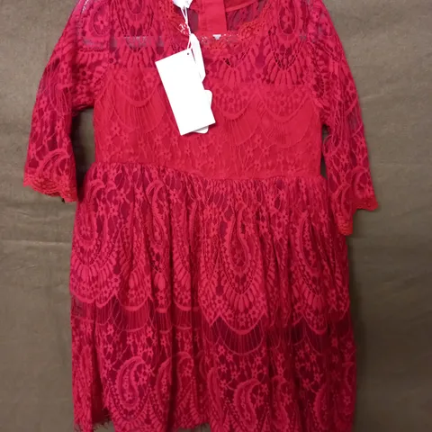 TRISH SCULLY RED KIDS OCCASIONAL DRESS - 6 YEARS