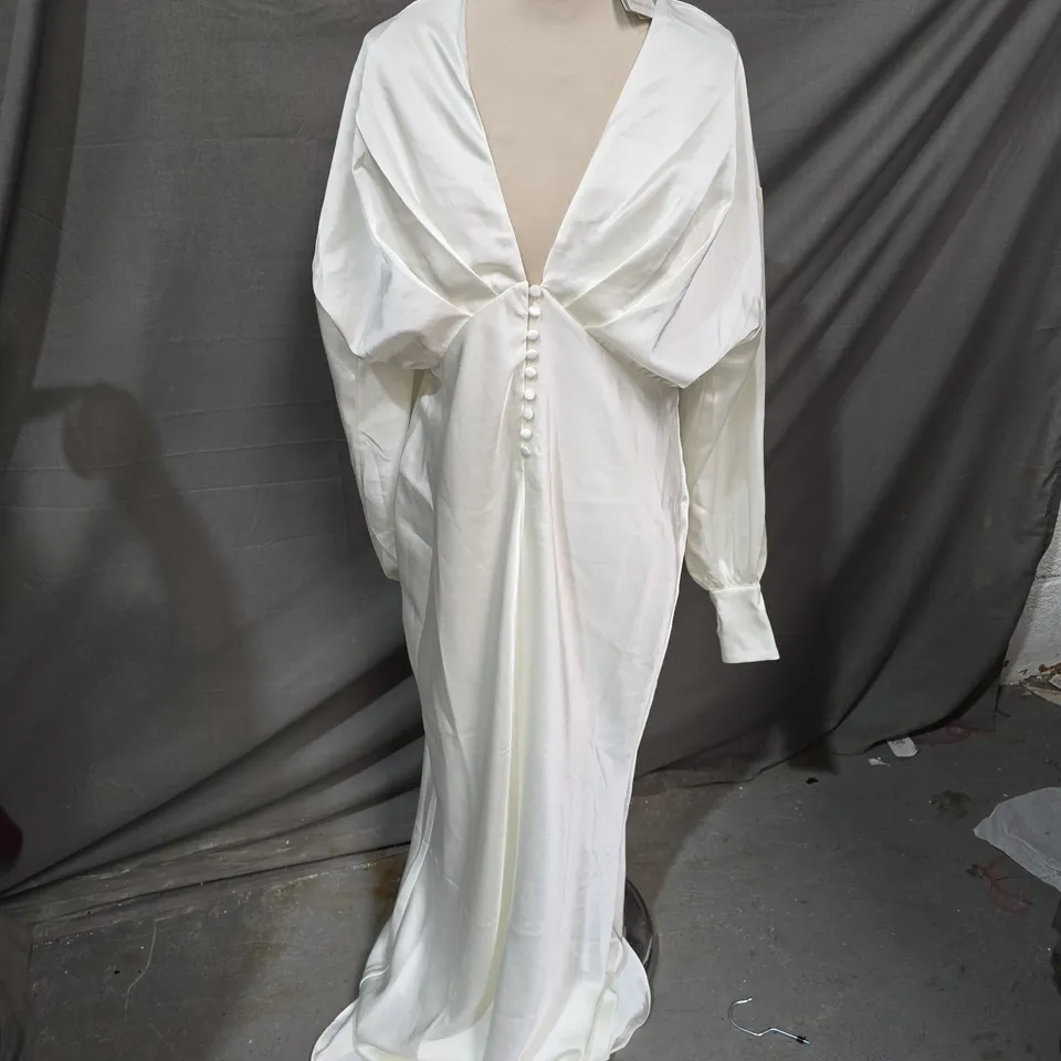 NOBODY'S CHILD CELIA MIDI DRESS – IVORY, UK 12 (EU 40, USA 8)