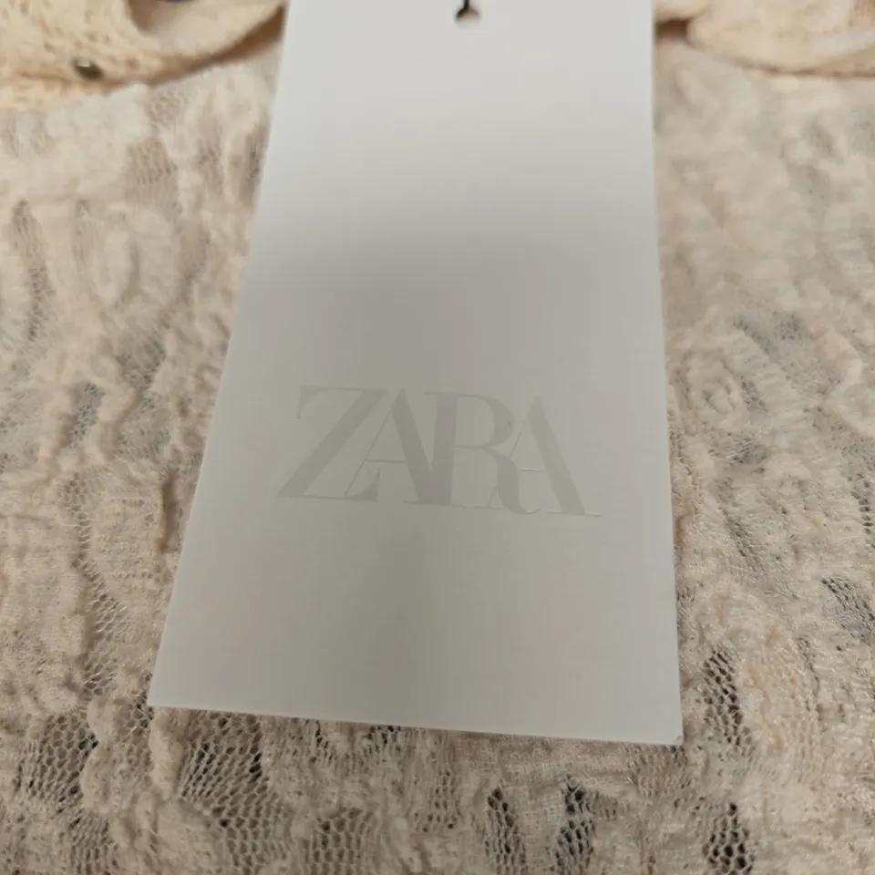 ZARA LACE TOP – PINK/BEIGE, UK SIZE S