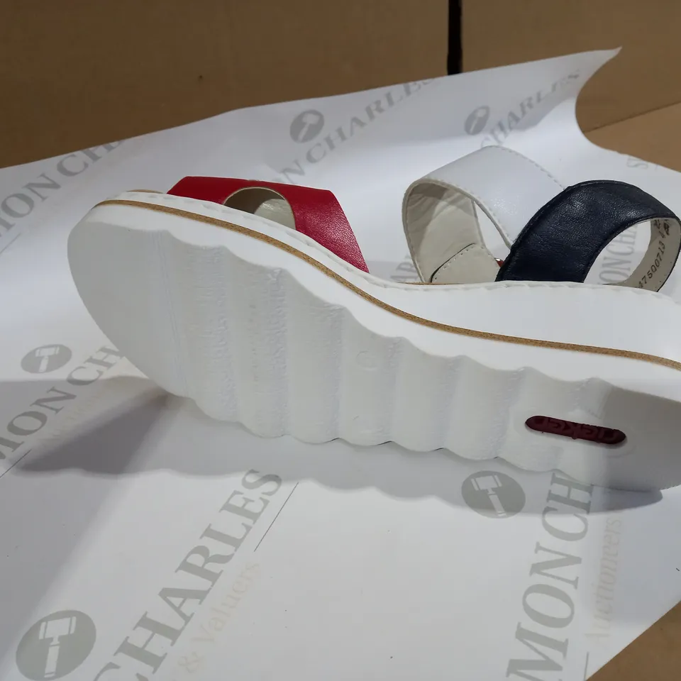 rieker red and blue sandal size 7.5