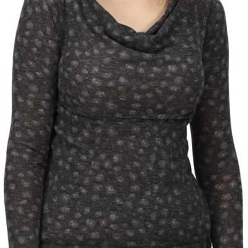 BRAND NEW REGATTA FRAYDA WOMENS LIGHTWEIGHT WOOL TOP IN BLACK/STORM GREY - 8