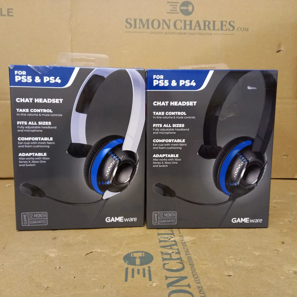 LOT OF 6 X GAMEWARE CHAT HEADSETS FOR PS4 & PS5