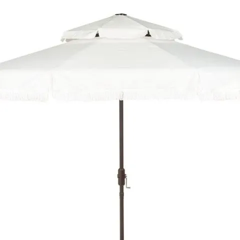 BOXED MILAN FRINGE 9FT DOUBLE TOP CRANK UMBRELLA