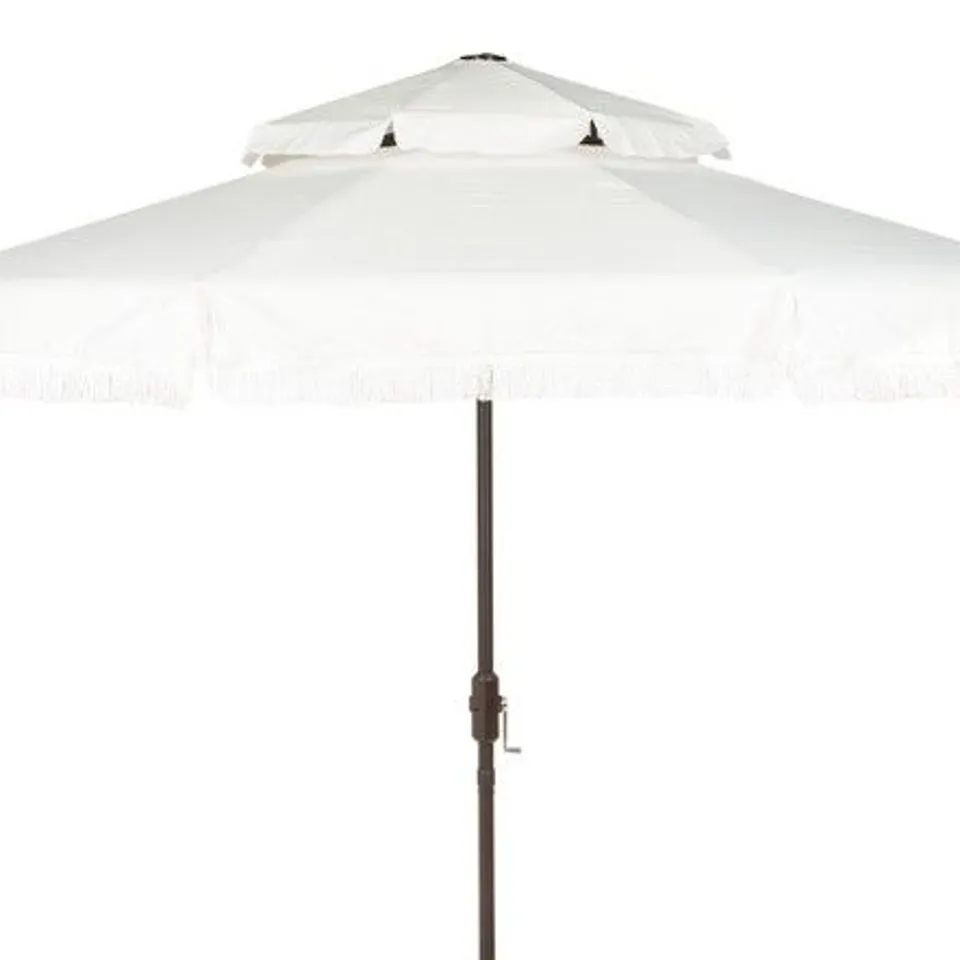 BOXED MILAN FRINGE 9FT DOUBLE TOP CRANK UMBRELLA