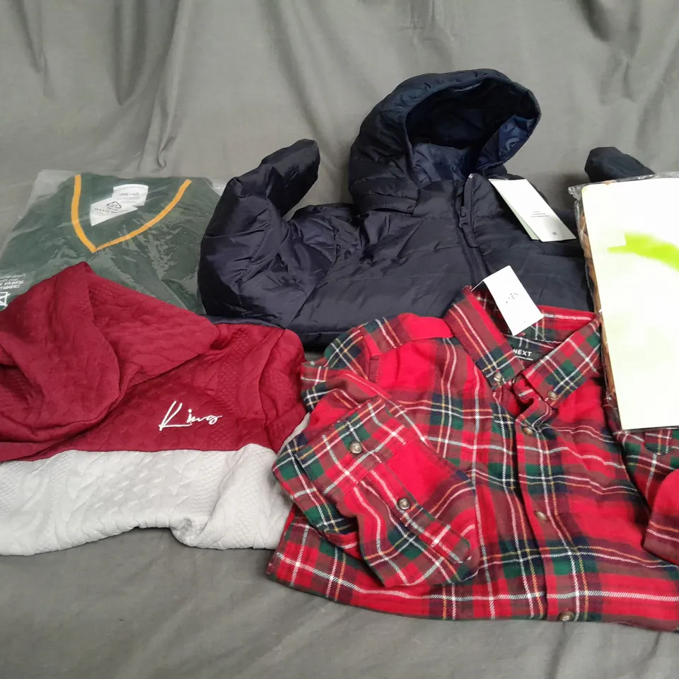 BOX OF APPROXIMATELY 20 ASSORTED CHILDRENS ITEMS TO INCLUDE - HOODIE , JACKET , SHIRT ETC