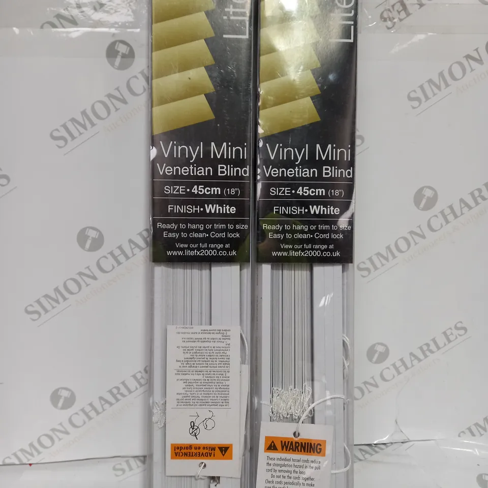 2 X LIFE FX VINYL MINI VENETIAN BLINDS - WHITE