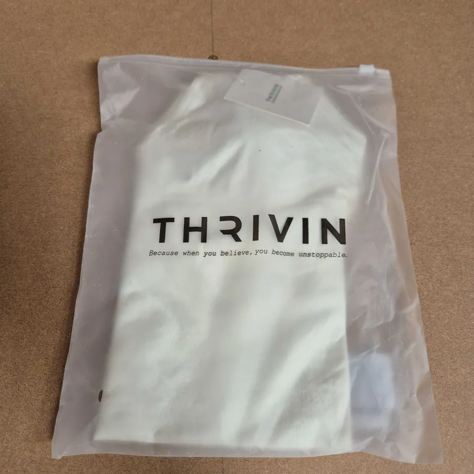 BAGGED THRIVIN ELEVATE SCULPTING SEAMLESS HALTERNECK TOP IN CREAM - SMALL