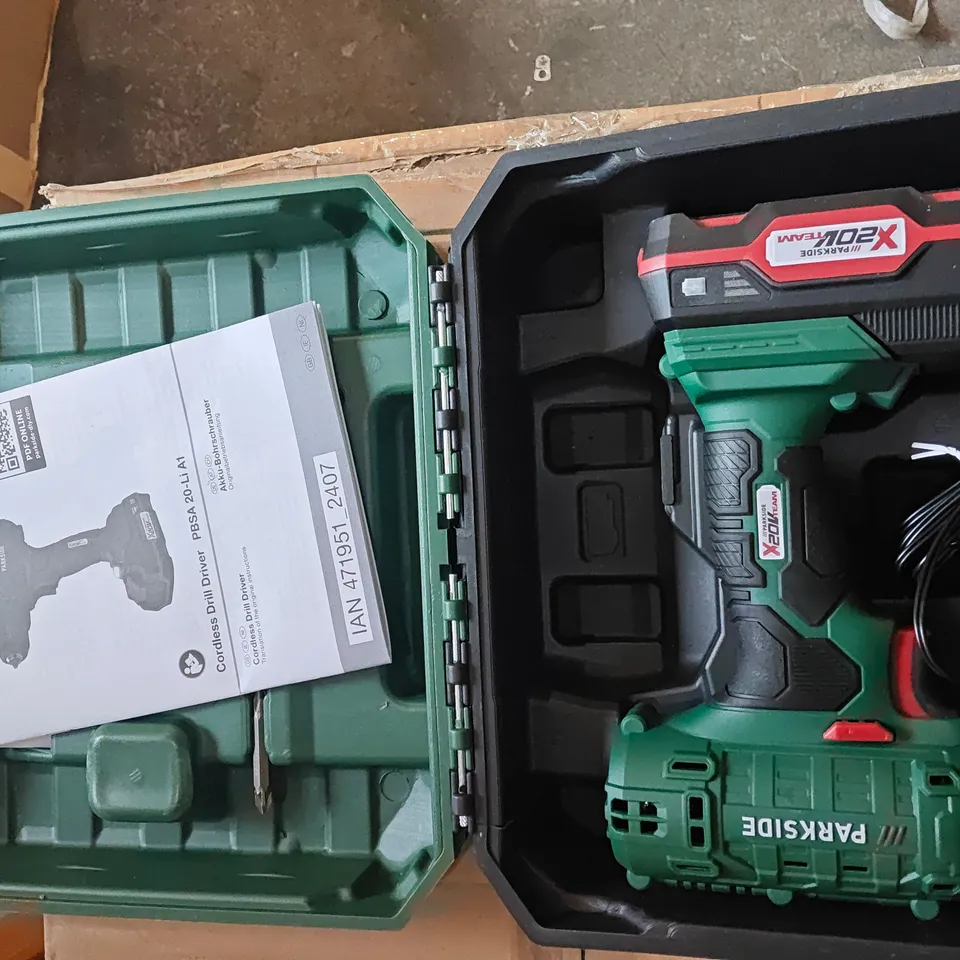 PARKSIDE CORDLESS DRILL DRIVER WITH CASE 