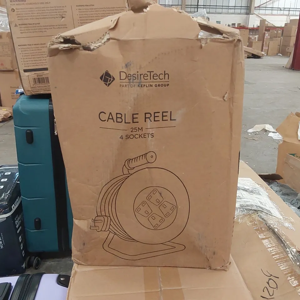 BOXED DESIRETECH 25M 4 SOCKET CABLE REEL 