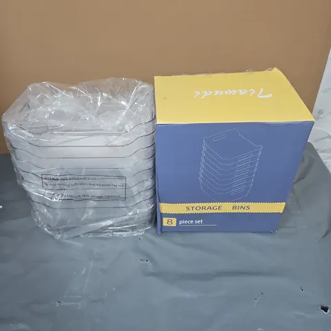TIAWUDI STORAGE BINS – 8-PIECE SET - CLEAR