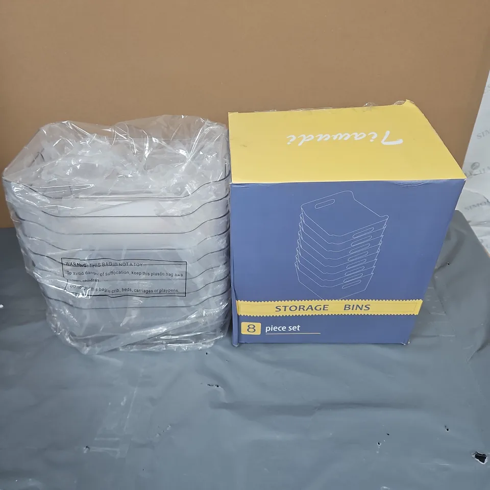 TIAWUDI STORAGE BINS – 8-PIECE SET - CLEAR