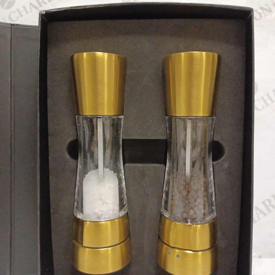 COLE & MASON H332017 DERWENT GOLD SALT AND PEPPER MILLS