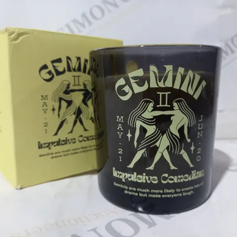 BOXED TYPO GEMINI BUTTER SCENTED ZODIAC CANDLE
