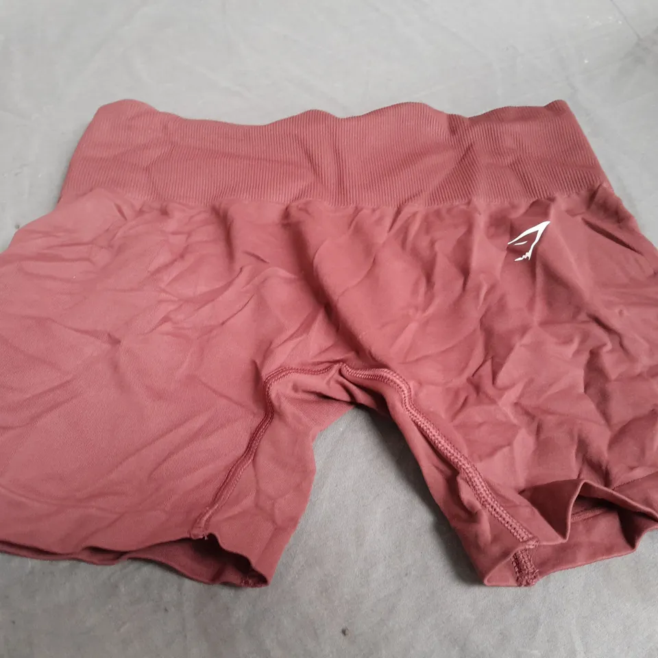 GYMSHARK RED WINE SHORTS - MEDIUM