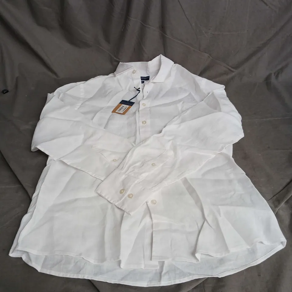 CHARLES TYRWHITT CUTAWAY LINEN SLIM FIT SHIRT IN WHITE SIZE M