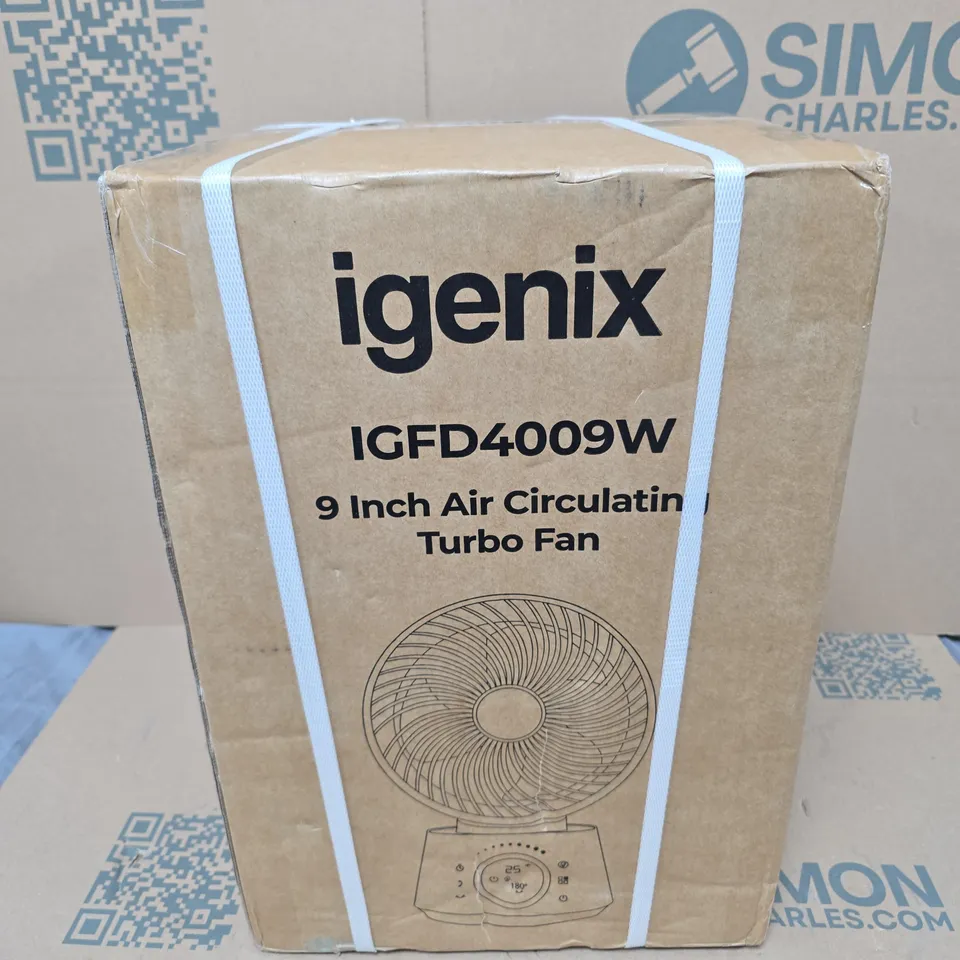SEALED IGENIX IGFD4009W 9 INCH AIR CIRCULATION TURBO FAN