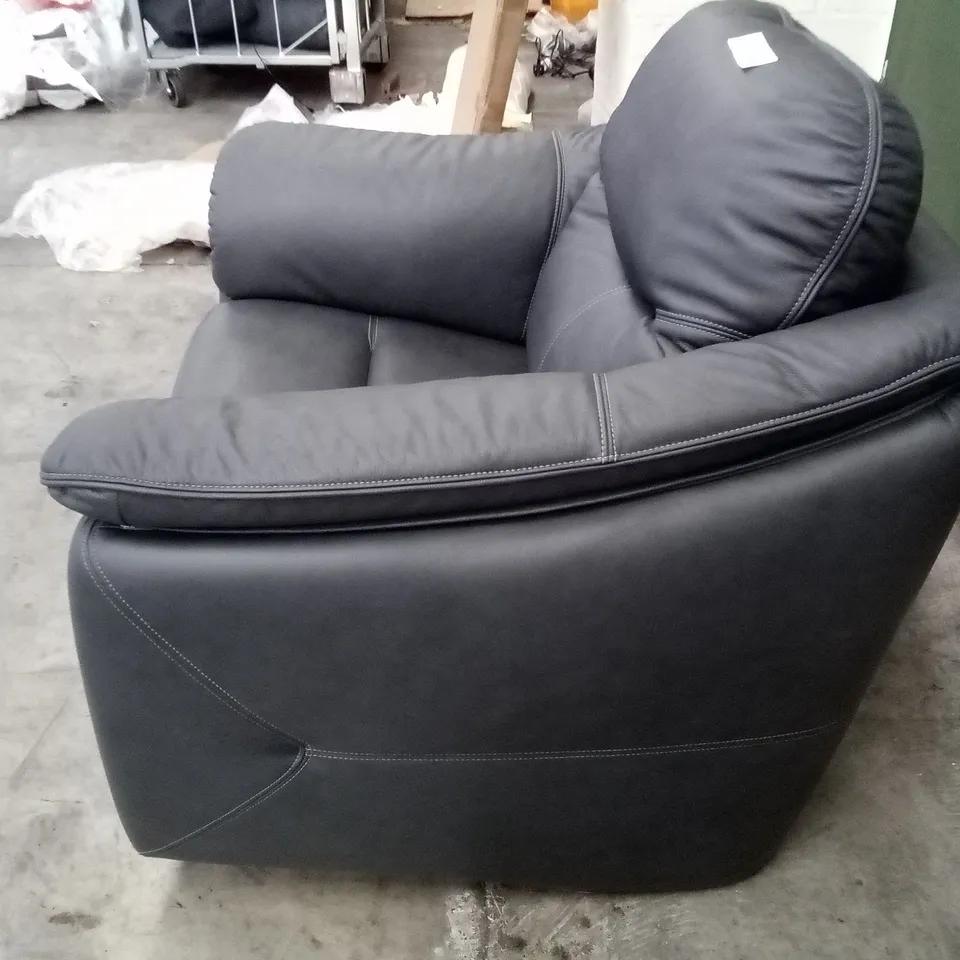 DESIGNER G PLAN  JACKSON CHAIR - CAMBRIDGE PETROL BLUE LEATHER 