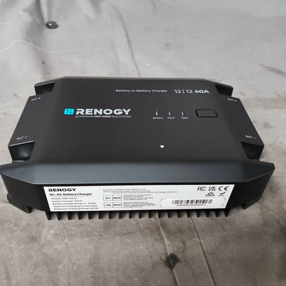 RENOGY DC-DC BATTERY CHARGER, 12V–12V, 40A