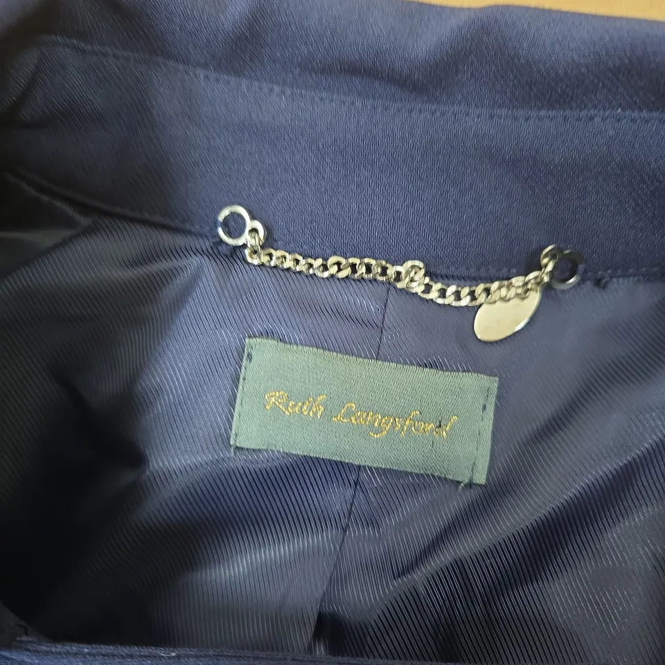 RALPH LAUREN NAVY DOUBLE-BREASTED COAT, UK 14 (US 10) – MADE IN CHINA