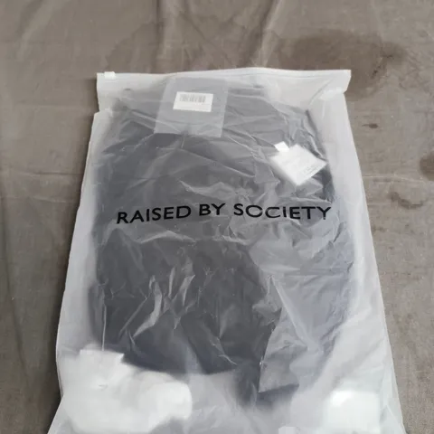 RAISED BY SOCIETY BLACK LOOPWHEEL T-SHIRT – SIZE S 