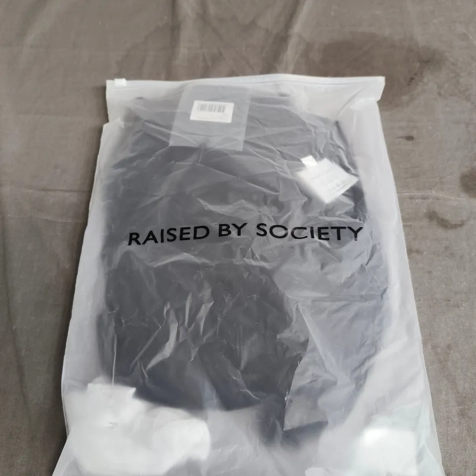 RAISED BY SOCIETY BLACK LOOPWHEEL T-SHIRT – SIZE S 