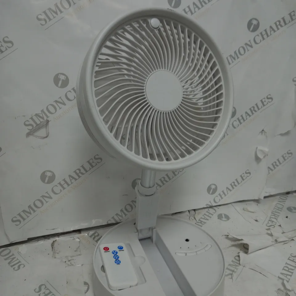 BELL & HOWELL OSCILLATING FOLDING RECHARGEABLE FAN, WHITE