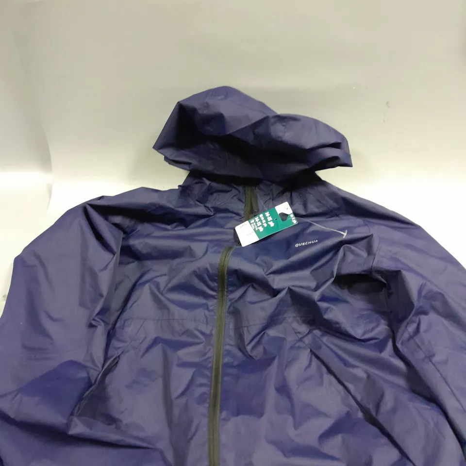 QUECHUA KIDS NAVY WATERPROOF JACKET - 14-15YRS