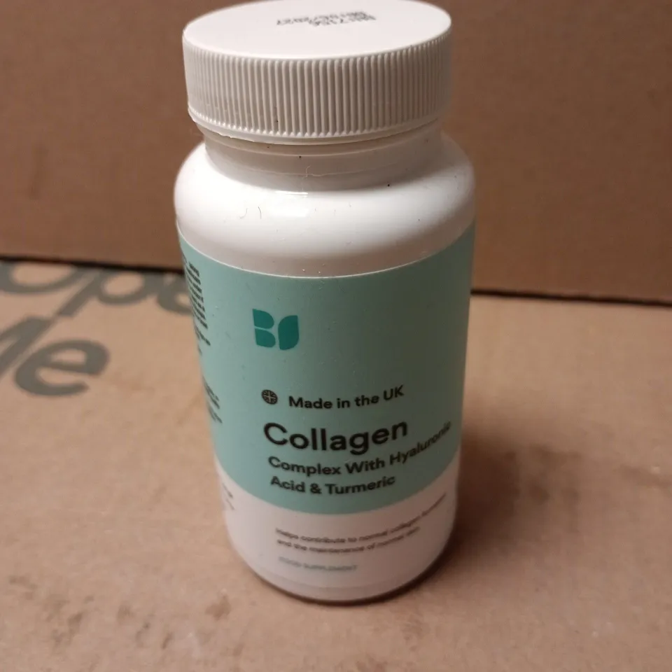 COLLAGEN COMPLEX WITH HYALURONIC ACID & TURMERIC 60 CAPSULES – MADE IN THE UK 