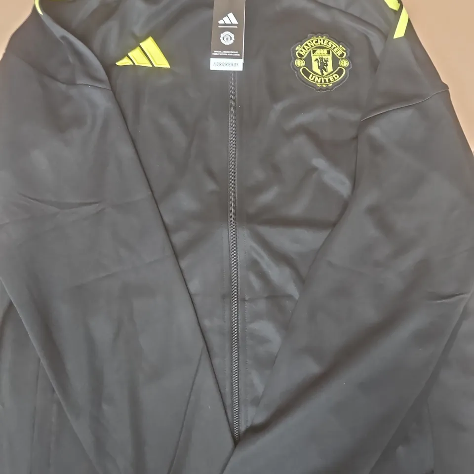 ADIDAS MANCHESTER UNITED LONG SLEEVE JACKET IN BLACK SIZE XL