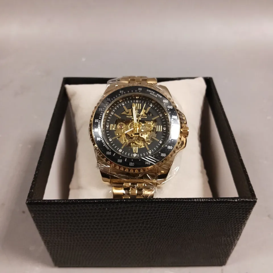 SAMUEL JOSEPH SKELETON MECHANISM EXHIBITION BACK CASE WATCH 