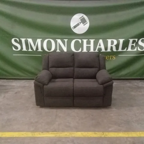 ALBION FABRIC 2 SEATER HIGH BACK MANUAL RECLINER SOFA - CHARCOAL