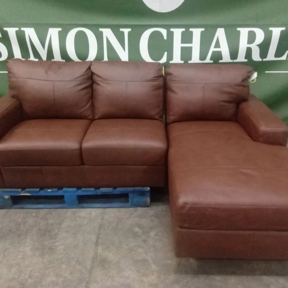 HAMPSHIRE ITALIAN LEATHER LEFT HAND 3 SEATER CHAISE RRP £1699