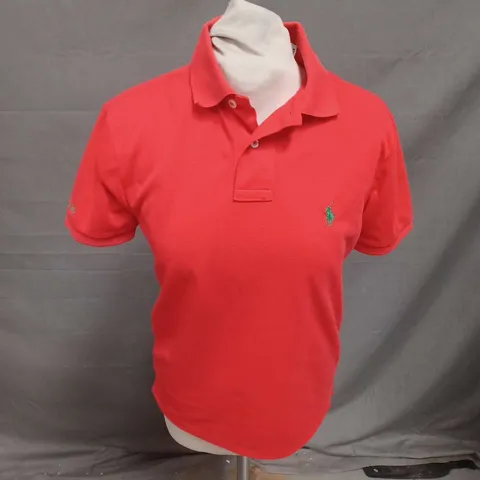 POLO RALPH LAUREN THE EARTH POLO SHIRT IN BRIGHT RED SIZE XS