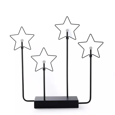 BLACK METAL STAR CANDLE LIGHTS CHRISTMAS DECORATIONS