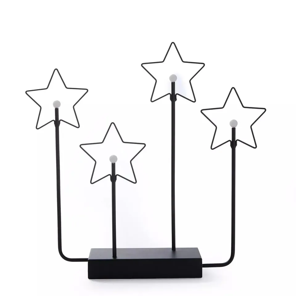 BLACK METAL STAR CANDLE LIGHTS CHRISTMAS DECORATIONS
