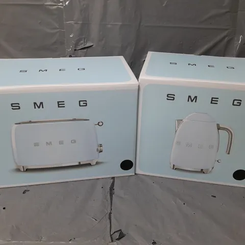 BOXED SMEG 50'S STYLE KETTLE AND 2 SLICE TOASTER