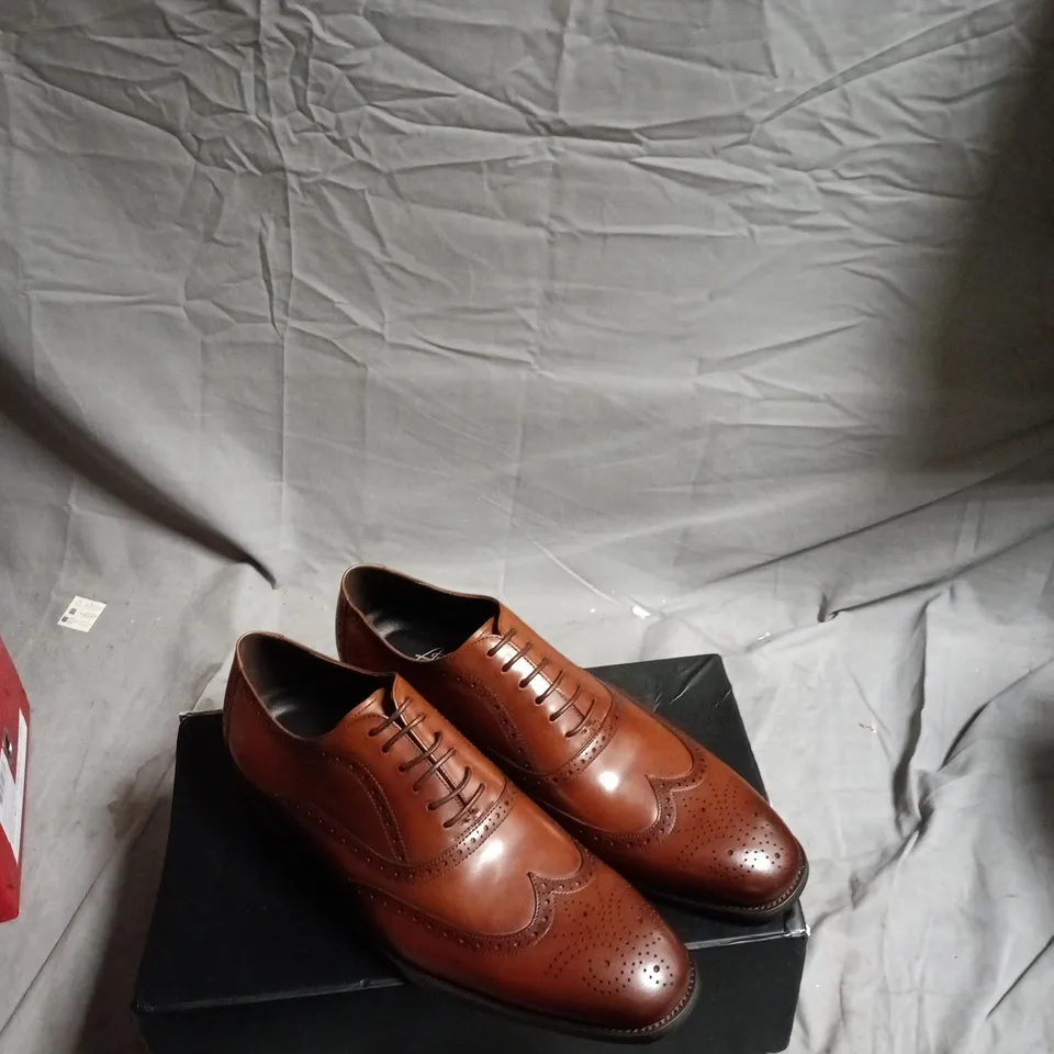 ALEXANDER PACE LONDON CROMWELL BROWN CALF LEATHER BROGUE OXFORD SHOES – UK 9, STYLE HA191121-3