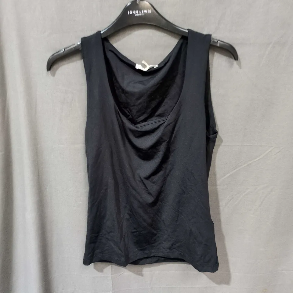 ZARA BLACK DRAPED SLEEVELESS TOP – WOMEN, UK SIZE M