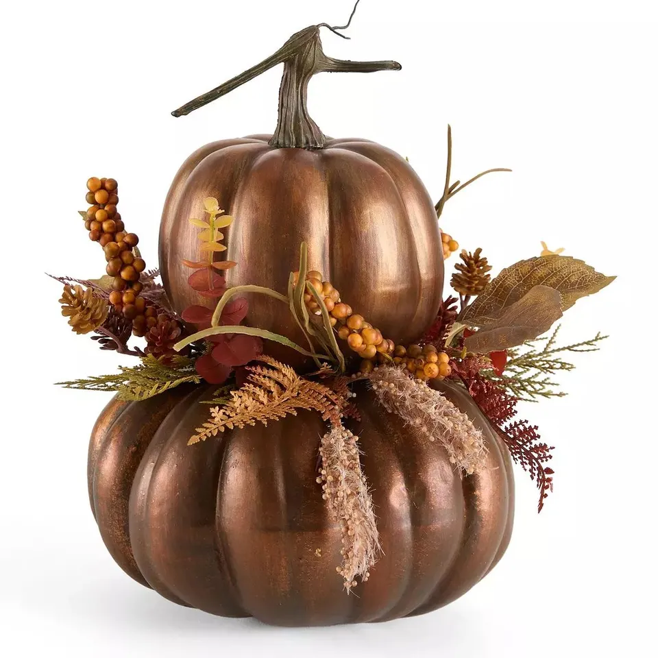 33 CM PUMPKIN STACK AUTUMN DECORATION
