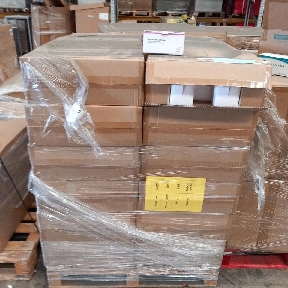 PALLET OF APPROXIMATELY 36000 FACE MASKS WITH ELASTIC STRAP