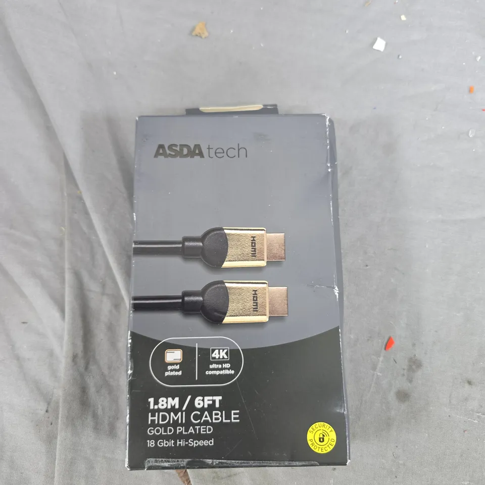 ASDA TECH HDMI CABLE – GOLD PLATED, 1.8M / 6FT