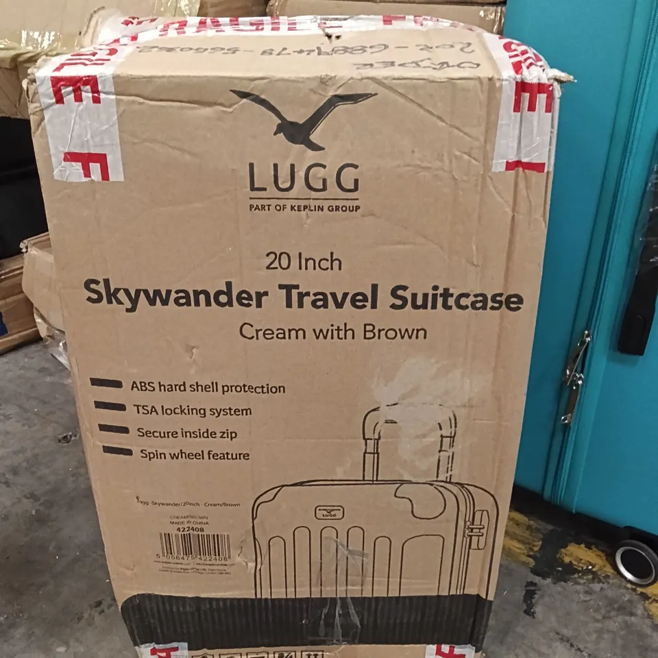 BOXED KEPLIN 20 INCH SKYWANDER TRAVEL SUITCASE BROWN COLOUR