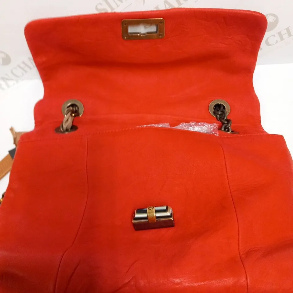 LANVIN VERMILLION HAPPY MEDIUM PATCHWORK BAG