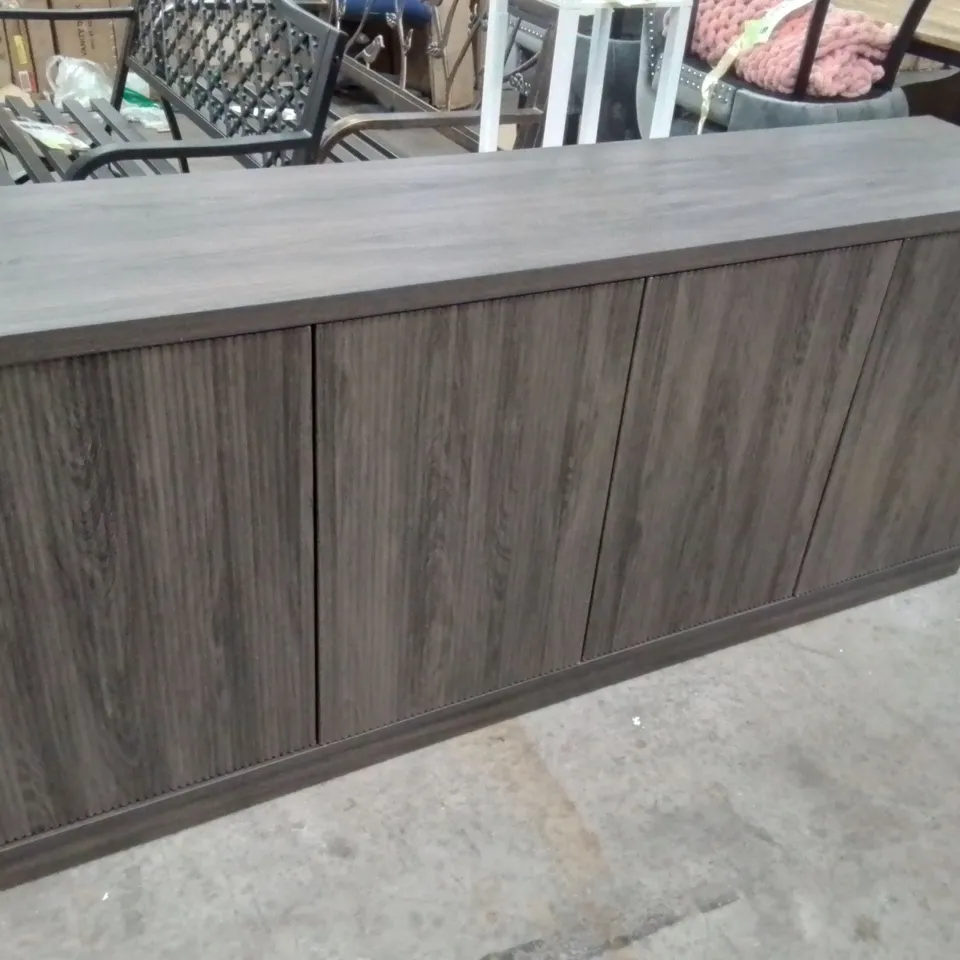 ALSTON 68" WIDE RECTANGULAR FLUTED BUFFET TABLE - ALDER BROWN