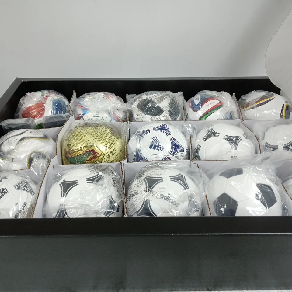 ADIDAS FIFA-BRANDED FOOTBALLS SET IN DISPLAY BOX – MULTI-BALL LOT