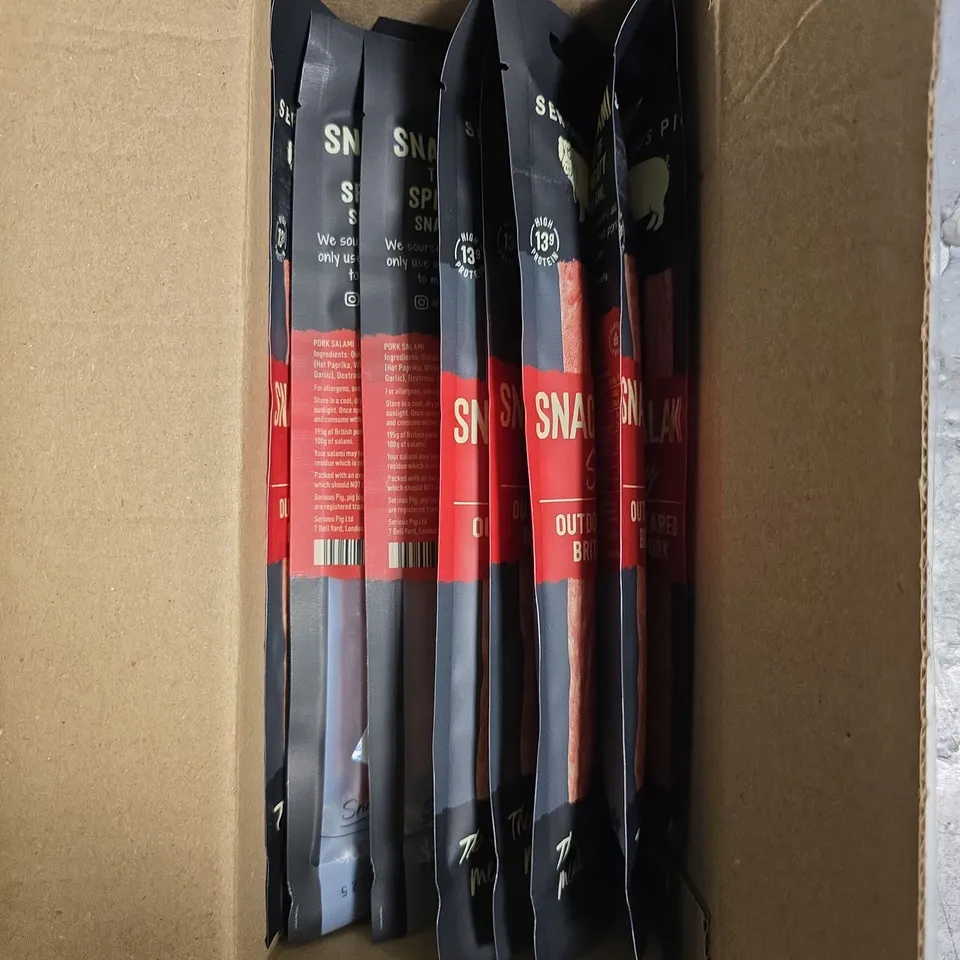 10 X SEALED SERIOUS PIG SPICY SNACKALAMI STICKS 