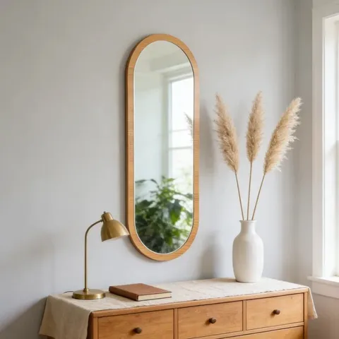 BOXED NATURAL WOOD - COLORED WALL - MOUNTED VINTAGE DOUBLE - ENDED ROUND