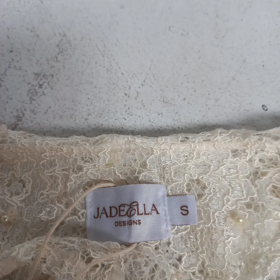 JADEELLA DESIGNS LACE BLOUSE/CARDIGAN, SIZE S
